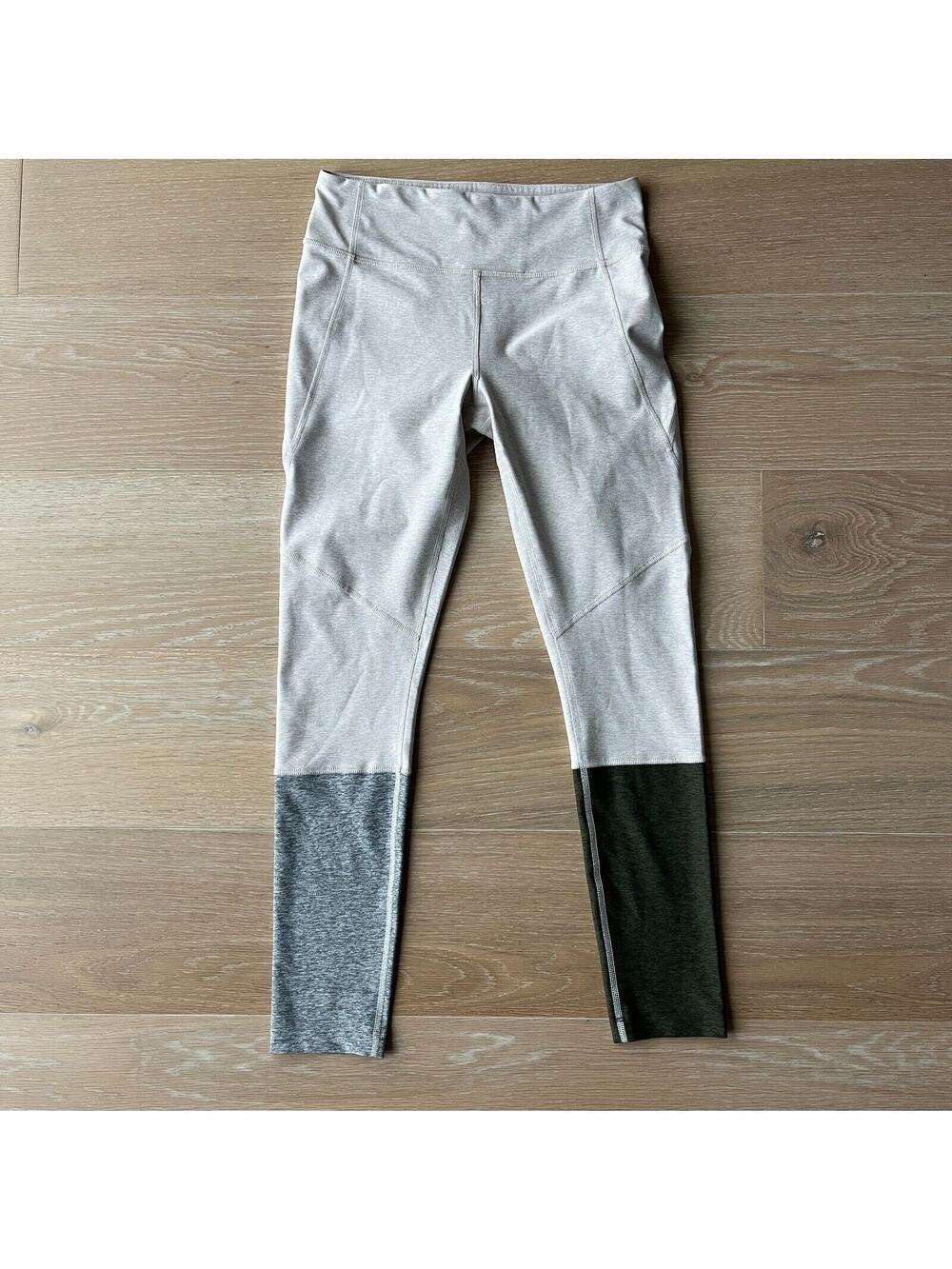 Outdoor Voices Dipped Warm Up 7/8 Leggings Small Color Block Beige